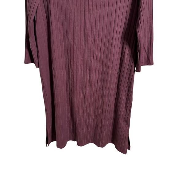 Eileen Fisher Funnel Neck 3/4 Ribbed Mini Dress XS - Picture 3 of 10